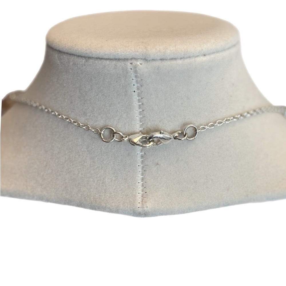 Silver and Glass Tassel Necklace with Rhinestone Bracelet and Earrings Bundle - Picture 5 of 9